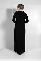 Vêtements hijab NOIR ROBE SPORT IMPRIMÉE À CAPUCHE 6819