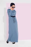 Vêtements hijab BLEU ROBE SPORT IMPRIMÉE À CAPUCHE 6819