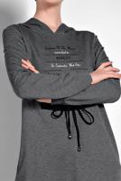 Hijab clothing GREY PRINTED HOODED SPORT DRESS 6819 