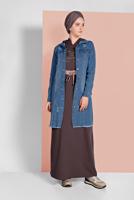 Vêtements hijab BRUN ROBE SPORT IMPRIMÉE À CAPUCHE 6819