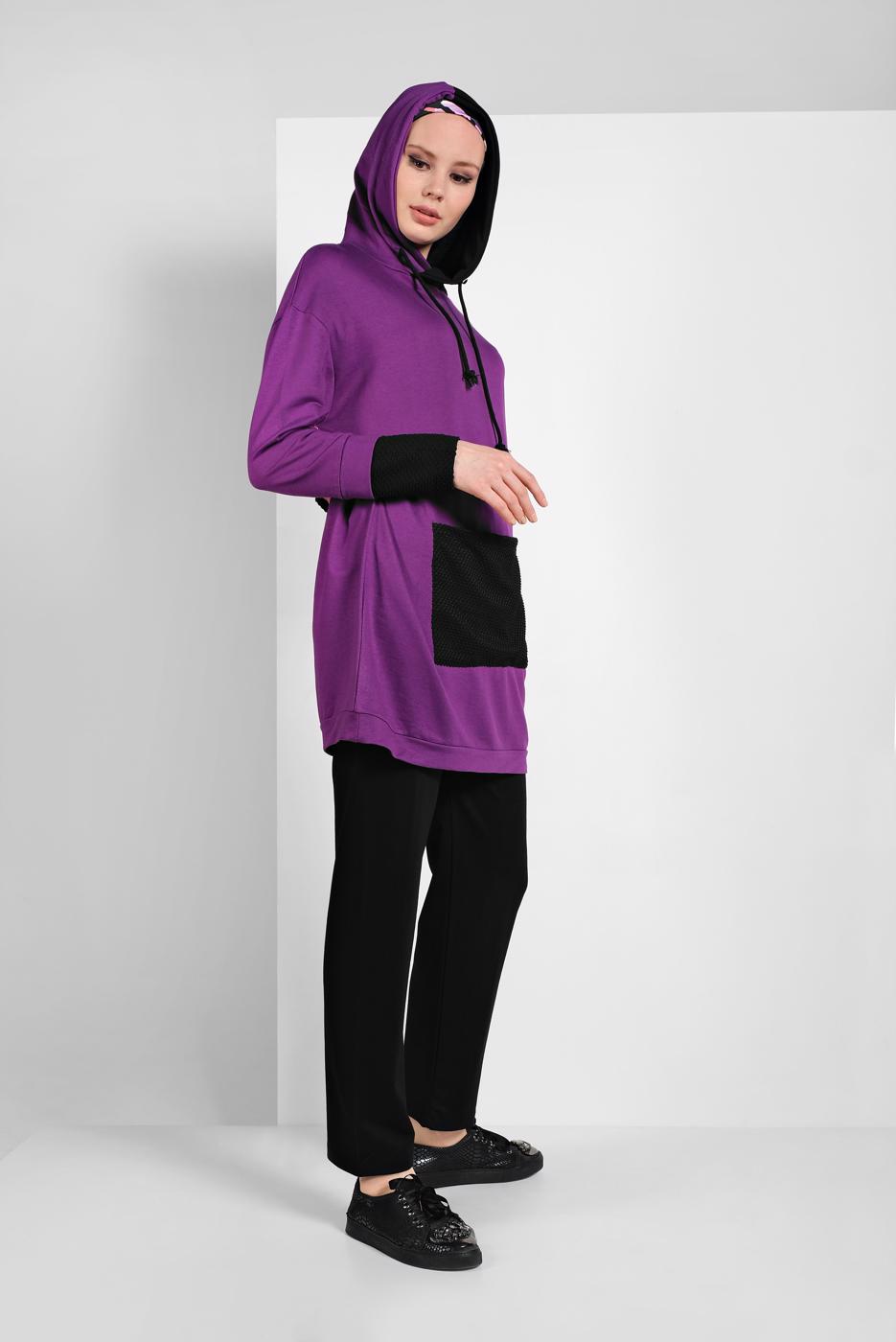 Tesettür giyim MOR ÇİFT RENKLİ EŞOFMAN TAKIMI 7006