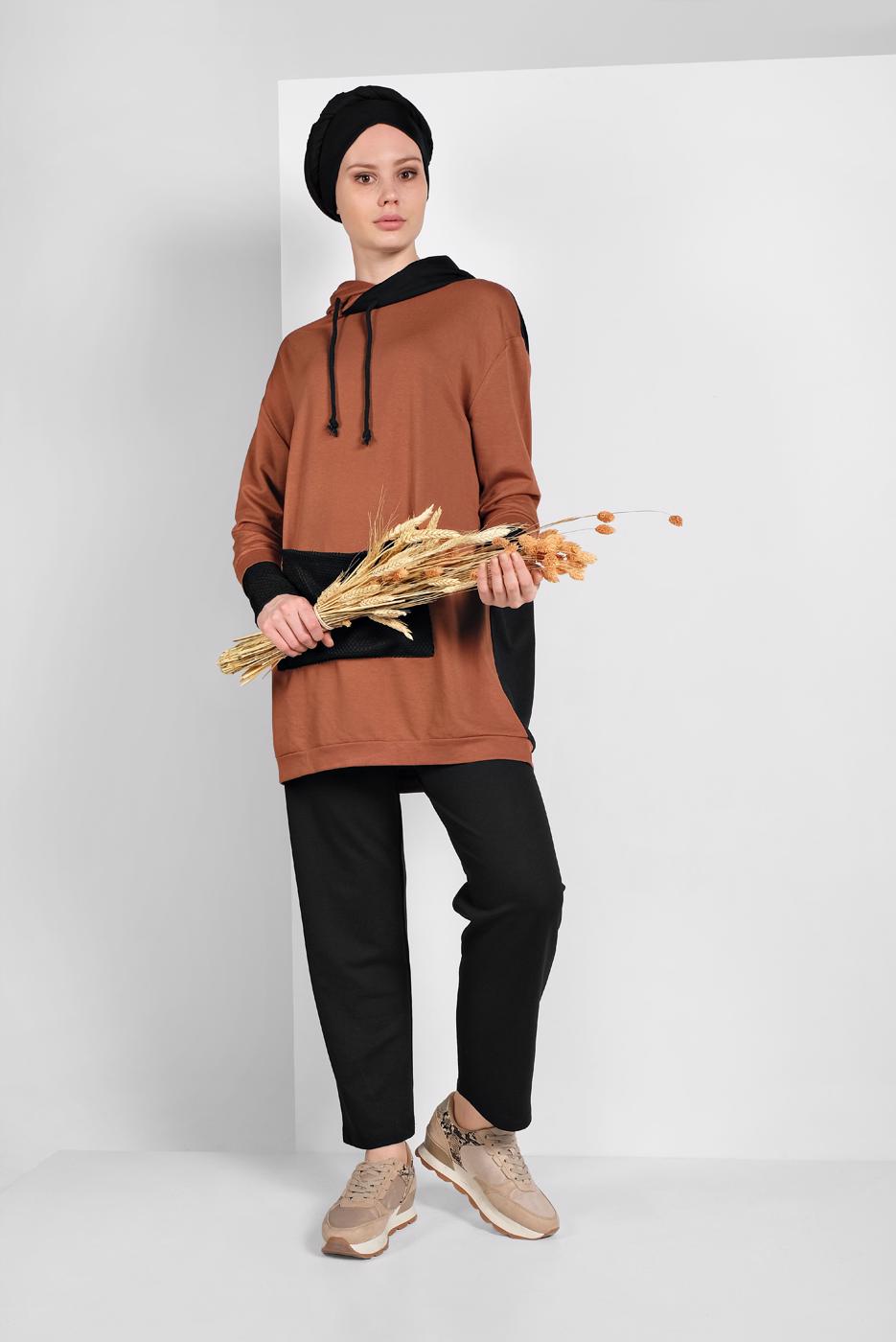 Tesettür giyim TABA ÇİFT RENKLİ EŞOFMAN TAKIMI 7006