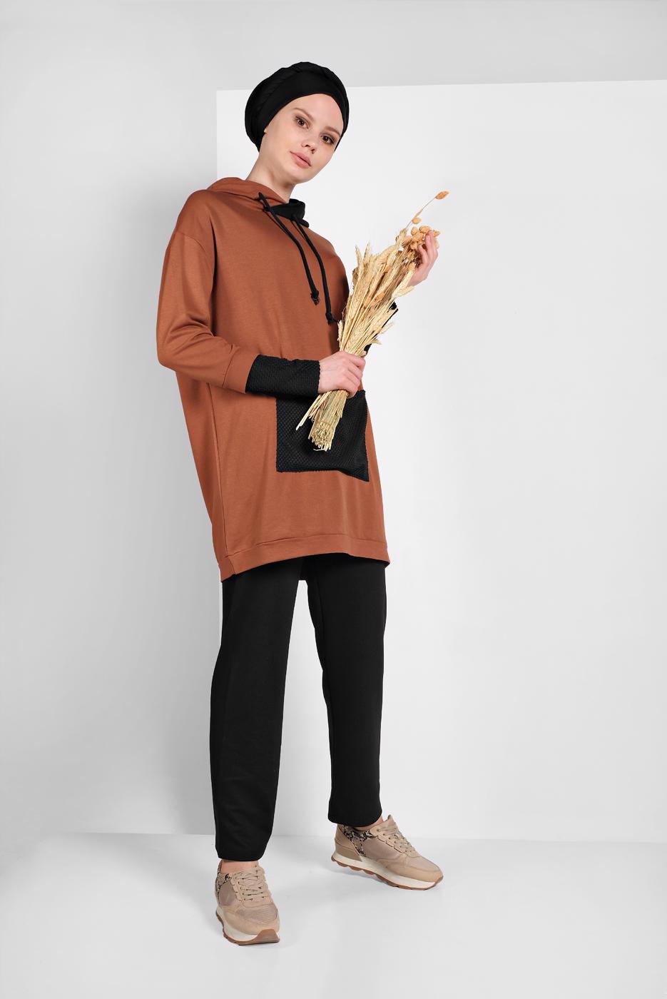 Tesettür giyim TABA ÇİFT RENKLİ EŞOFMAN TAKIMI 7006