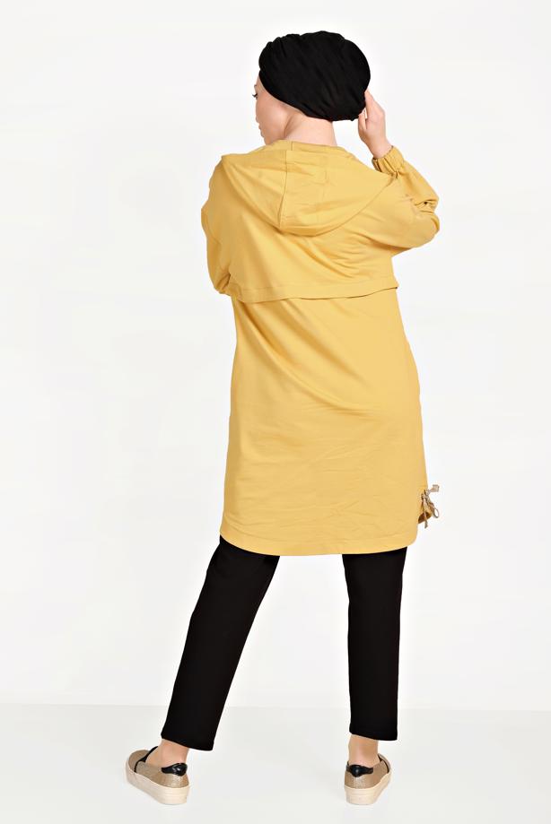 Tesettür giyim SİYAH ALVİNA BELİ LASTİKLİ EŞOFMAN ALTI 70066 - TRENDTESETTÜR