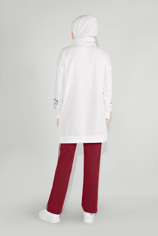 Vêtements hijab ROUGE BORDEAUX PANTALON DE JOGGING EN COTON 7602 - TRENDTESETTÜR