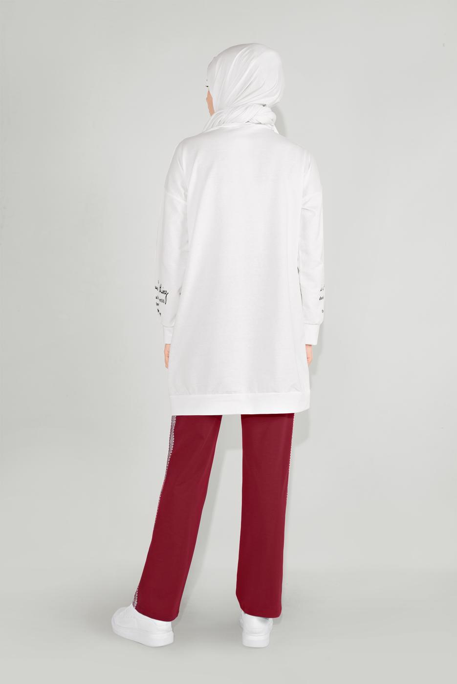 Vêtements hijab ROUGE BORDEAUX PANTALON DE JOGGING EN COTON 7602