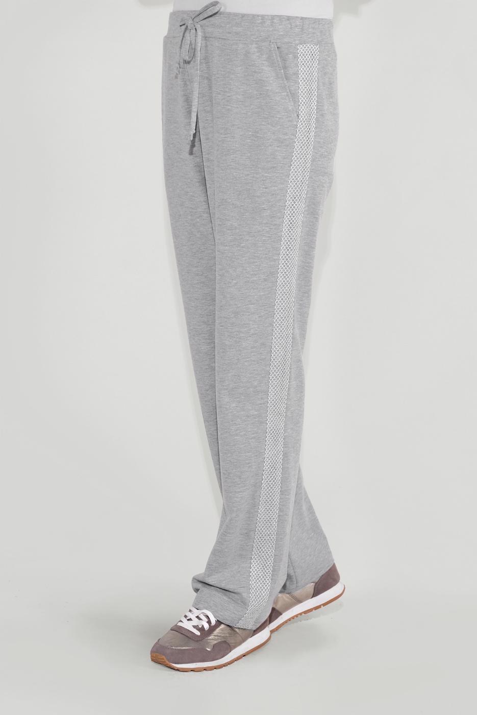 Tesettür giyim GRİ PAMUKLU YANLARI ŞERİTLİ EŞOFMAN ALTI 7602