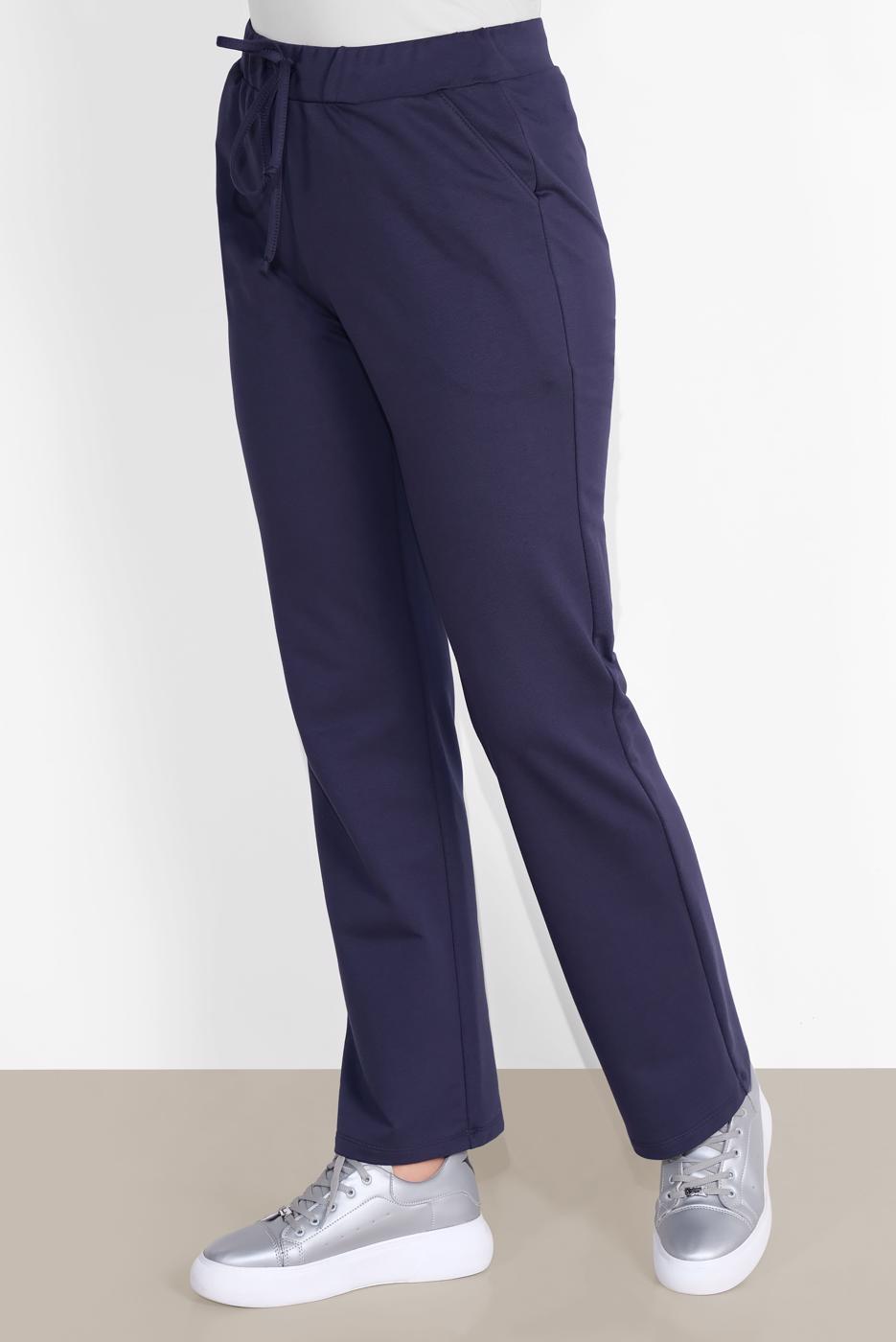 Tesettür giyim LACİVERT ALVİNA BELİ LASTİKLİ PAMUKLU EŞOFMAN ALTI 7604 