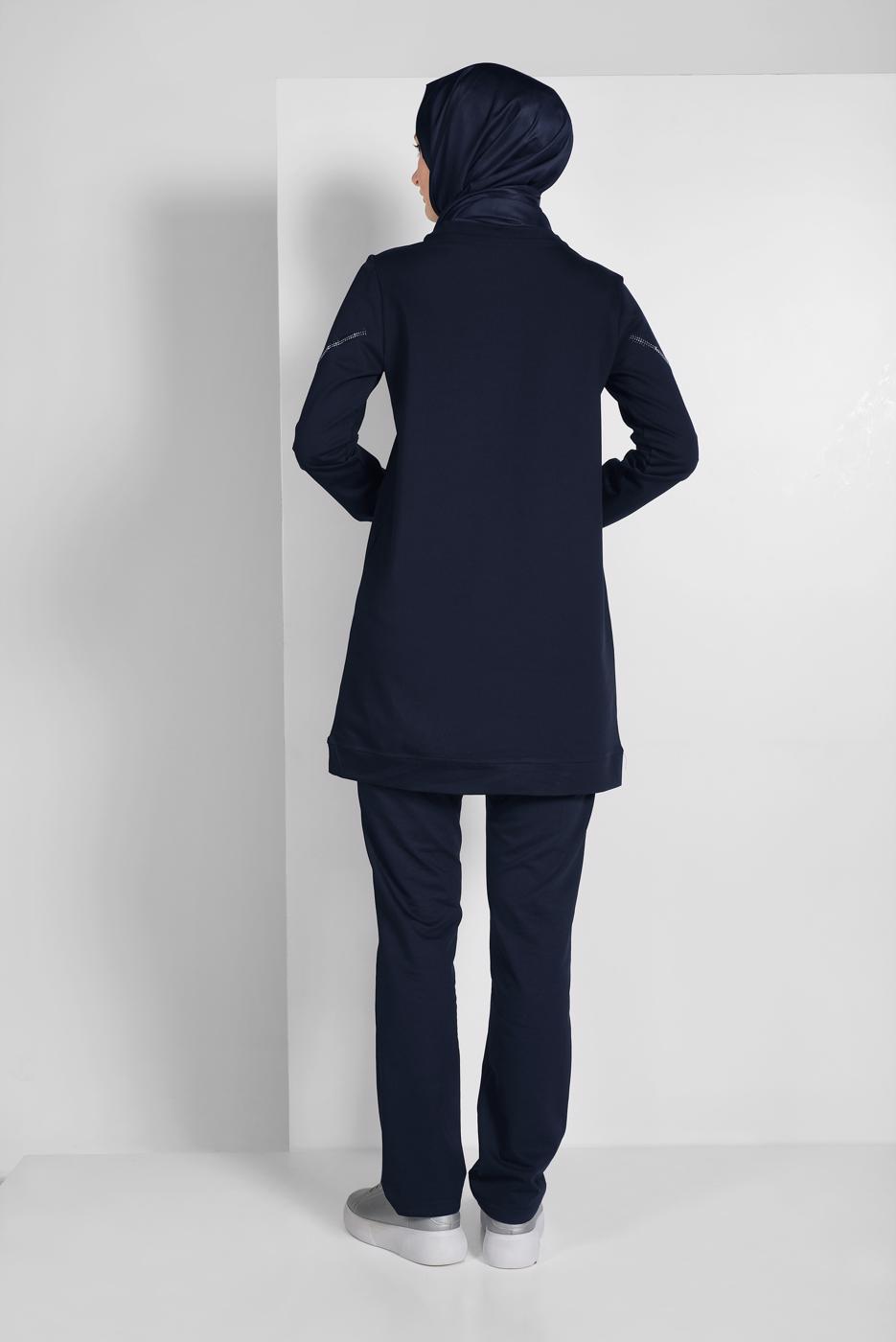 Tesettür giyim LACİVERT TAŞLI EŞOFMAN TAKIMI 8719