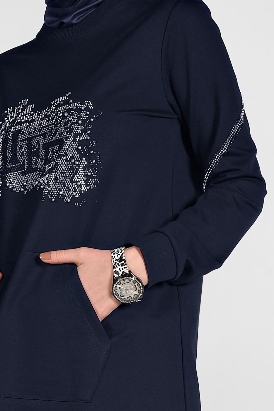 Tesettür giyim LACİVERT TAŞLI EŞOFMAN TAKIMI 8719