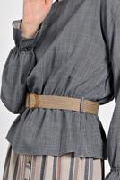 Tesettür giyim LACİVERT ALVİNA ÇİZGİLİ DÜĞMELİ 2&prime;Lİ ETEKLİ TAKIM 4344-1