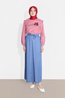 Vêtements hijab BLEU JUPE EN JEAN TAILLE-NOUÉE 6232-1