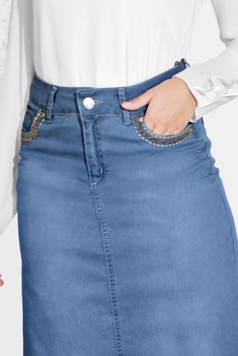 Vêtements hijab BLEU MARINE JUPE EN JEAN 0112