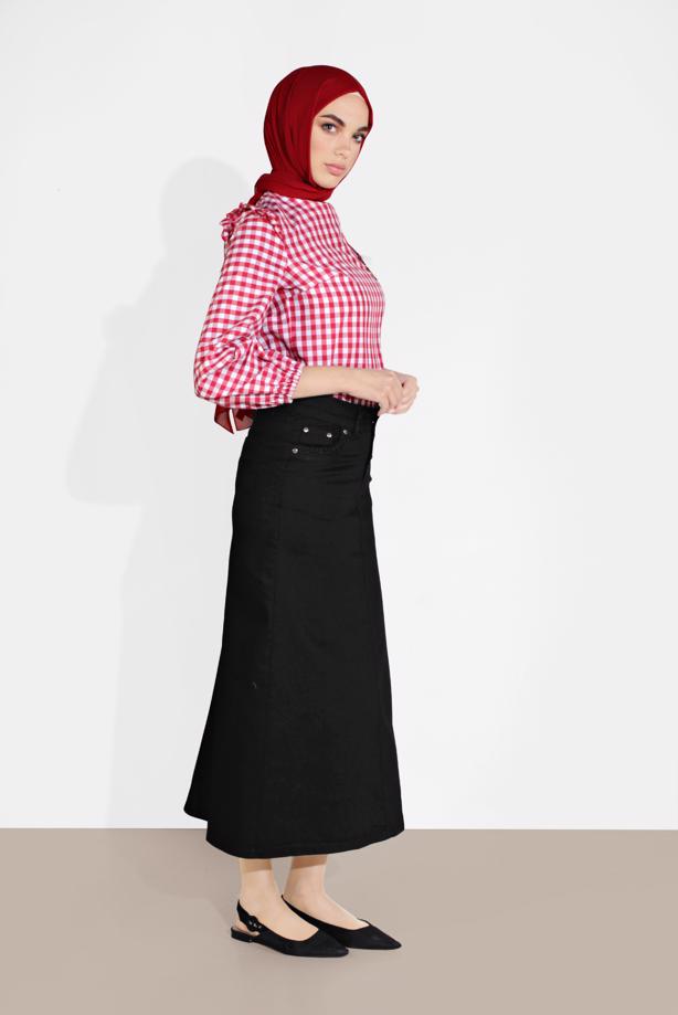 Vêtements hijab  EMBROIDERED DENIM SKIRT 0312  - TRENDTESETTÜR