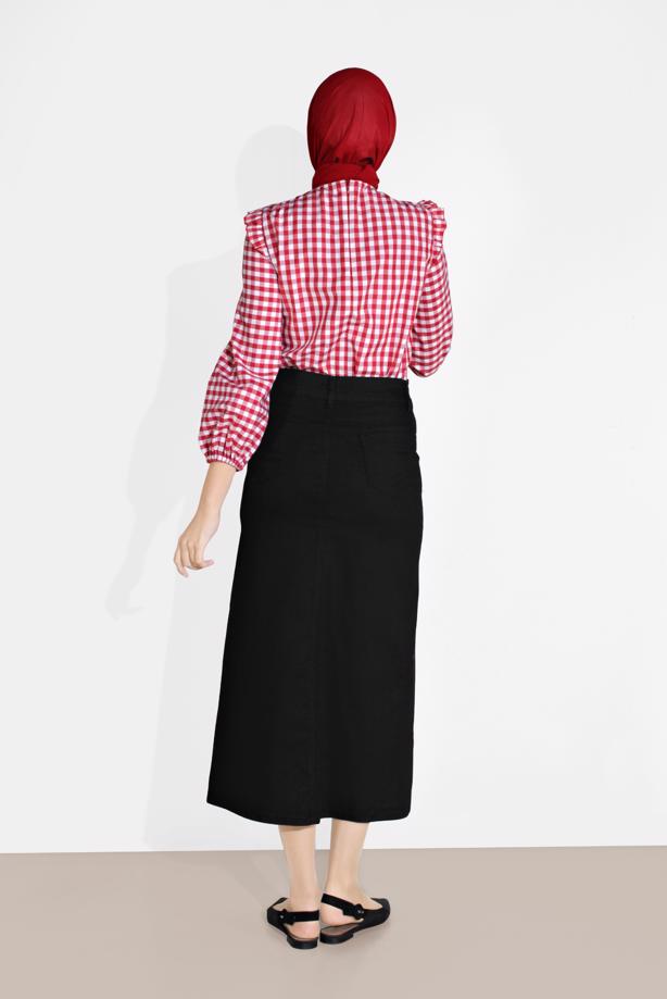 Vêtements hijab  EMBROIDERED DENIM SKIRT 0312  - TRENDTESETTÜR