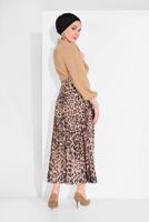 Hijab clothing BROWN COTTON ANIMAL-PRINT SKIRT 1061