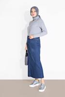 Vêtements hijab BLEU MARINE JUPE DROITE EN JEAN 2712