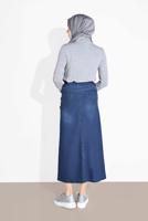 Vêtements hijab BLEU MARINE JUPE DROITE EN JEAN 2712
