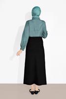 Vêtements hijab NOIR JUPE EN COTON AVEC POCHES 4122