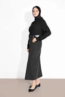 Vêtements hijab GRIS JUPE EN COTON AVEC POCHES 4122