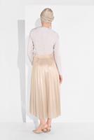 Tesettür giyim BEJ BELİ LASTİKLİ PİLELİ ETEK 5607