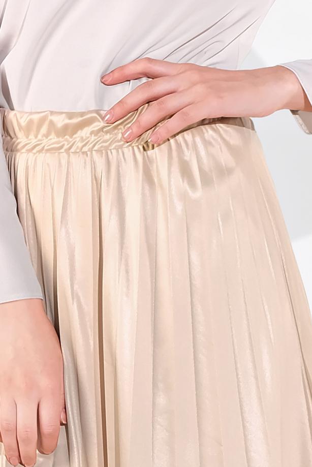 Hijab-Kleidung  BELİ LASTİKLİ PİLELİ ETEK 5607 - TRENDTESETTÜR