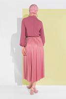 Hijab clothing PINK ELASTIC-WAIST PLEATED SKIRT 5607 
