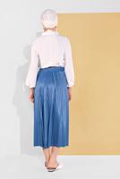 Hijab clothing NAVY BLUE ELASTIC-WAIST PLEATED SKIRT 5607 