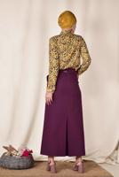 Vêtements hijab POURPRE JUPE BOUTONNÉE À CEINTURE 6319