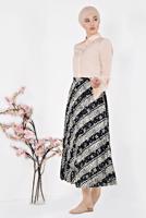 Tesettür giyim SİYAH ALVİNA LEOPAR DESENLİ PİLELİ ETEK 6325