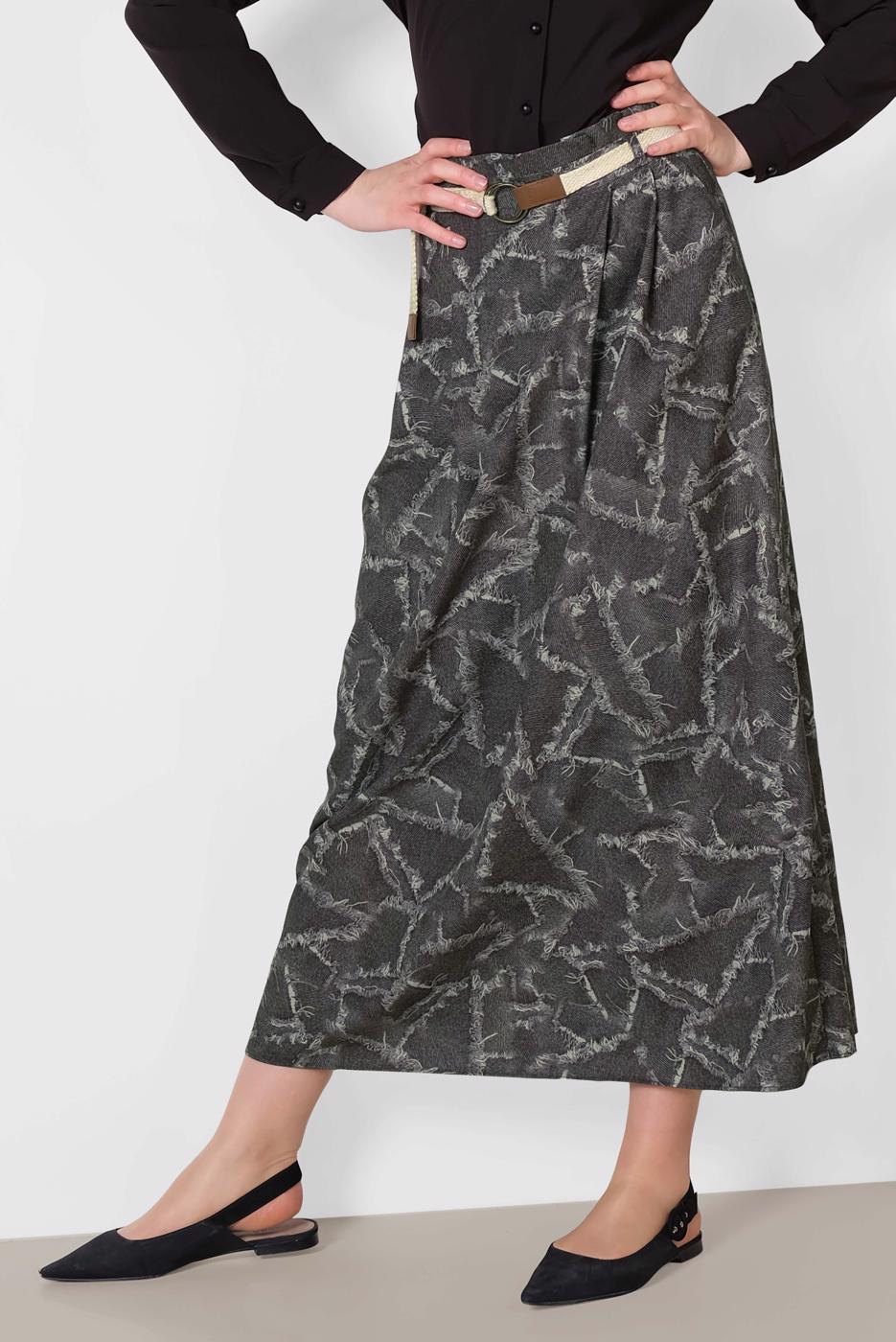 Vêtements hijab GRIS ALVINA JUPE AVEC CEINTURE 6326 