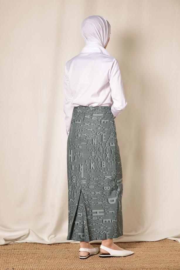 Hijab clothing BLACK ALVINA PRINTED SKIRT 6327  - TRENDTESETTÜR