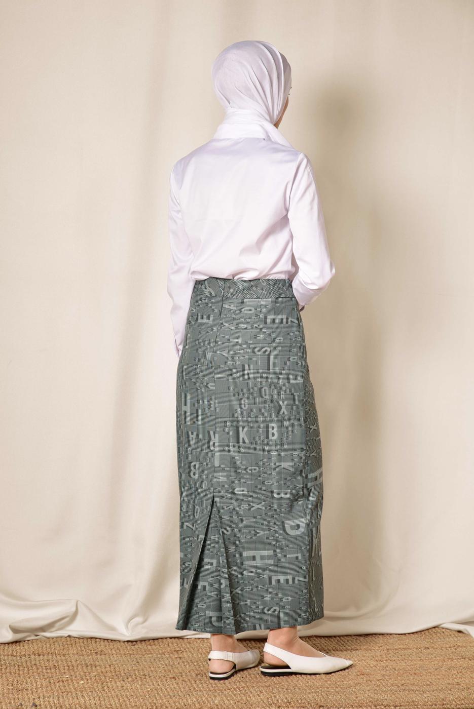 Vêtements hijab NOIR ALVINA JUPE IMPRIMÉE 6327 