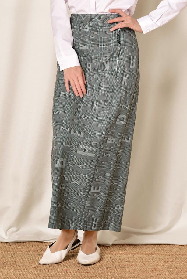 Hijab clothing BLACK ALVINA PRINTED SKIRT 6327  - TRENDTESETTÜR