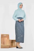 Hijab clothing NAVY BLUE ALVINA PRINTED SKIRT 6327 
