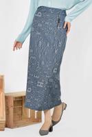 Hijab clothing NAVY BLUE ALVINA PRINTED SKIRT 6327 