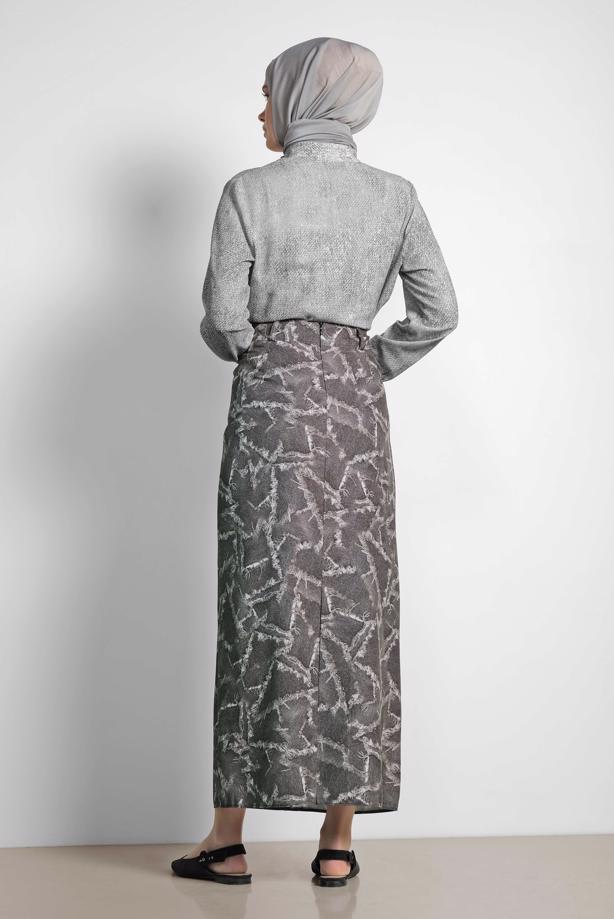 Hijab clothing GREY ALVINA BUTTONED SKIRT 6332  - TRENDTESETTÜR