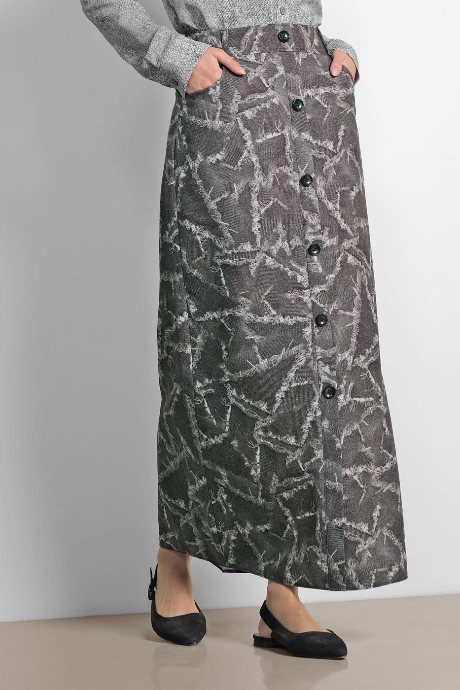 Vêtements hijab GRIS ALVINA JUPE À BOUTONNÉE 6332 