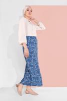 Tesettür giyim LACİVERT ALVİNA DÜĞMELİ DESENLİ ETEK 6332