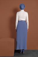 Vêtements hijab BLEU MARINE JUPE CRAYON CEINTURE ALVİNA 6337