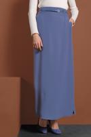Hijab clothing NAVY BLUE ALVİNA BELTED PENCIL SKIRT 6337 