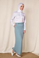 Vêtements hijab BLEU JUPE CRAYON CEINTURE ALVİNA 6337
