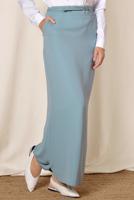 Hijab clothing BLUE ALVİNA BELTED PENCIL SKIRT 6337 