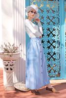 Vêtements hijab BLEU ALVINA JUPE RAYÉE 6341