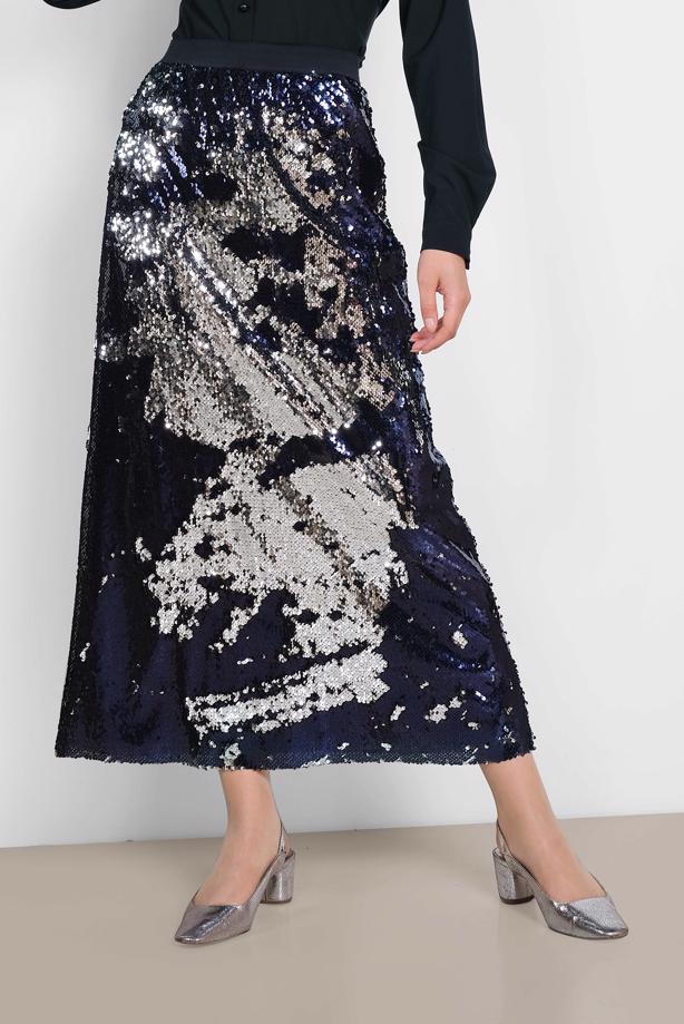 Vêtements hijab BLEU MARINE ALVINA JUPE À SEQUINS 6347 - TRENDTESETTÜR