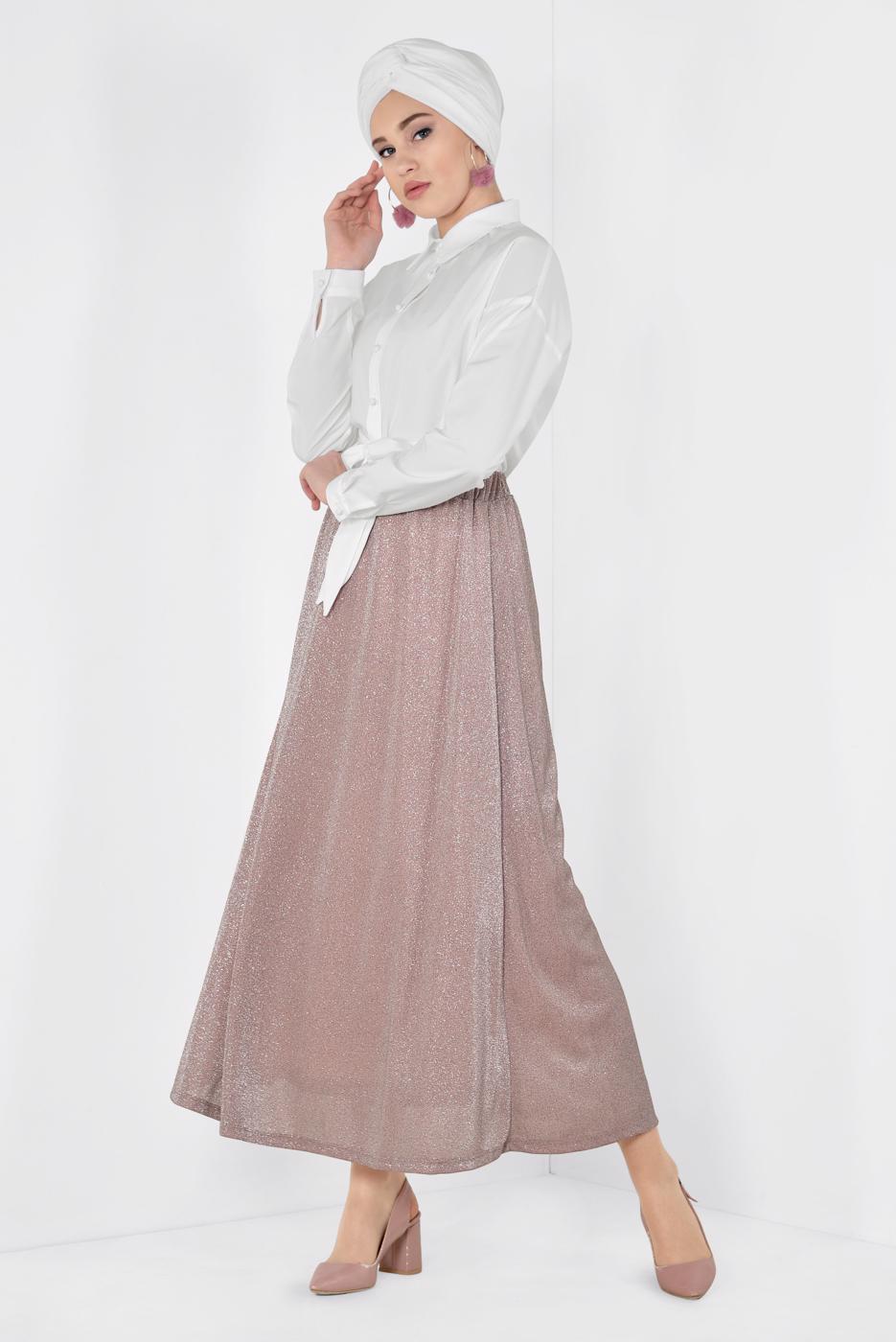 Vêtements hijab POUDRE T 6348 ALVİNA MULTİ 24462 ETEK