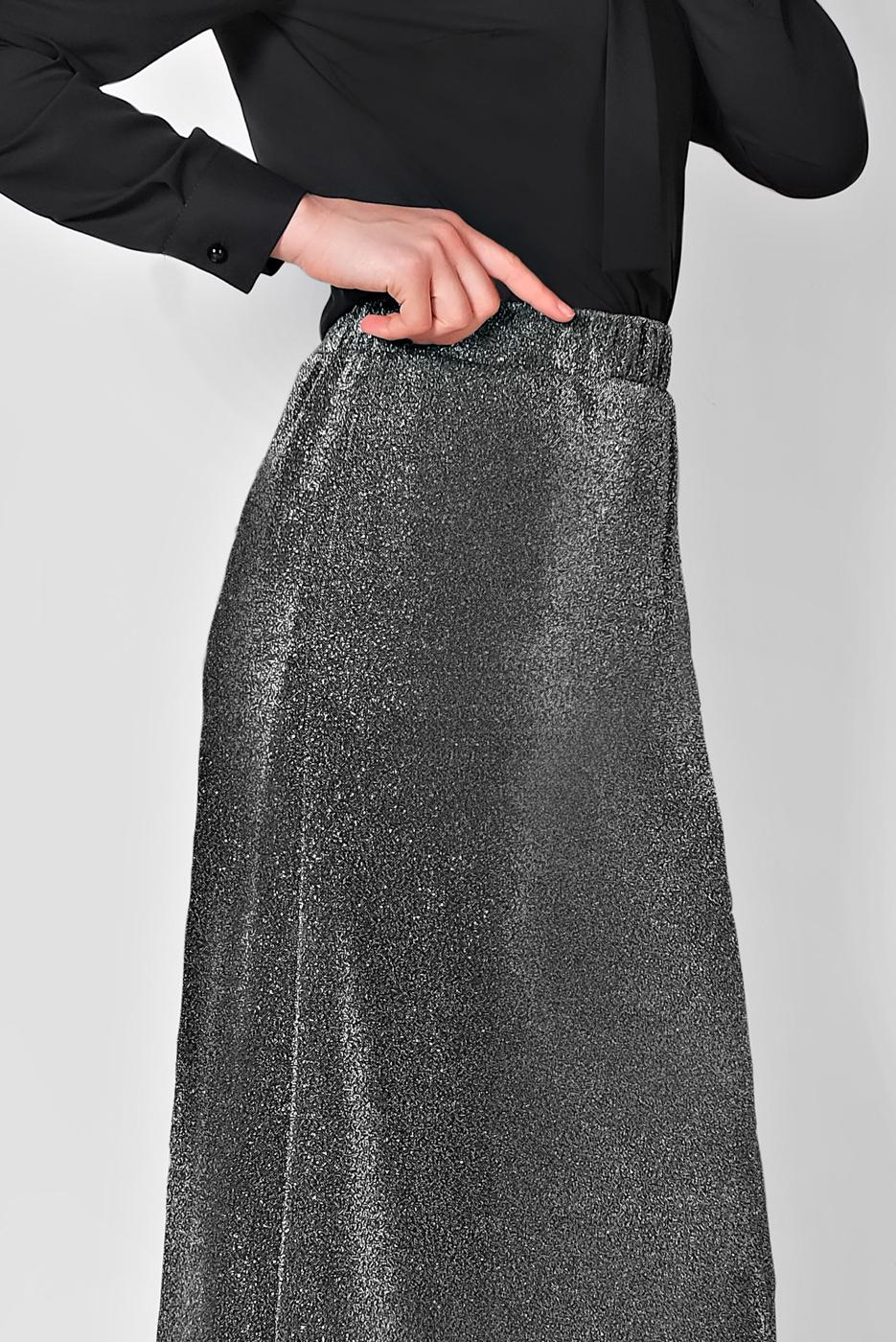 Vêtements hijab GRIS ALVINA JUPE EN BRILLANTE À TAILLE-ÉLASTIQUE  6349 