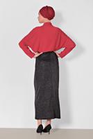 Vêtements hijab NOIR ALVINA JUPE EN BRILLANTE À TAILLE-ÉLASTIQUE  6349 