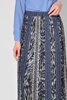 Tesettür giyim LACİVERT ALVİNA PİLİSELİ DESENLİ ETEK 6364