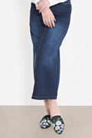 Tesettür giyim LACİVERT TAŞLANMIŞ DENİM ETEK 6802 